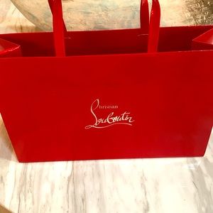 Christian Louboutin Red shiny Paper shopping bag. Bag only